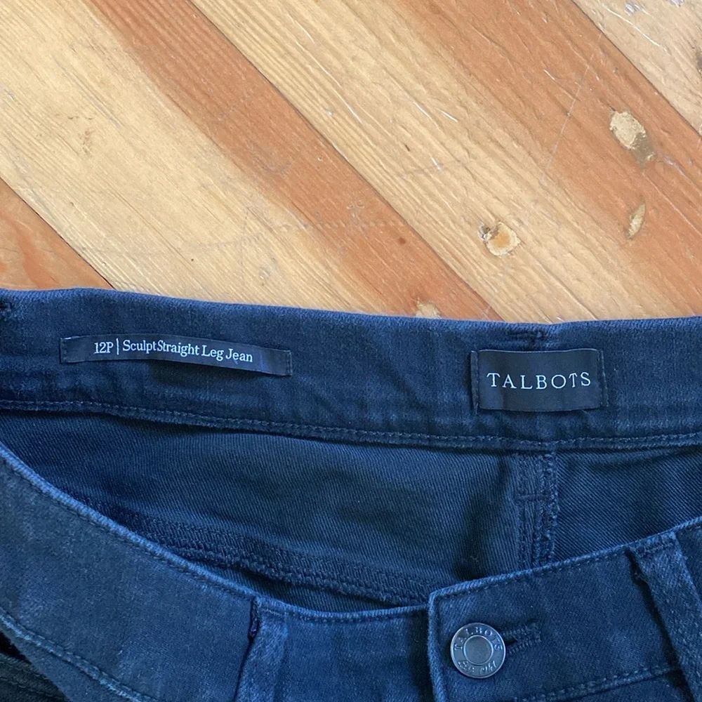 Talbots‎ Sculpt Straight Leg Jeans Black Stretch Denim 12 Petite